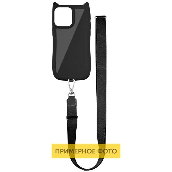 Чехол TPU GETMAN Cat with straps для Apple iPhone 16 (6.1") — Черный — фото 1 Чехол TPU GETMAN Cat with straps для Apple iPhone 16 (6.1") — Черный — фото 1