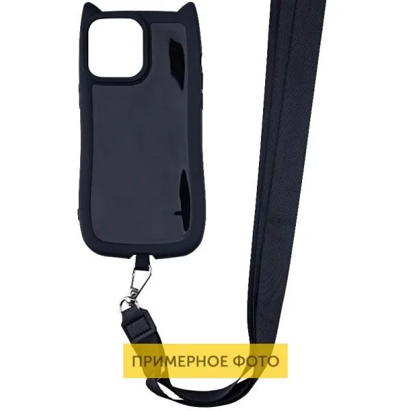 Чехол TPU GETMAN Cat with straps для Apple iPhone 16 (6.1") — Черный — фото 2 Чехол TPU GETMAN Cat with straps для Apple iPhone 16 (6.1") — Черный — фото 2