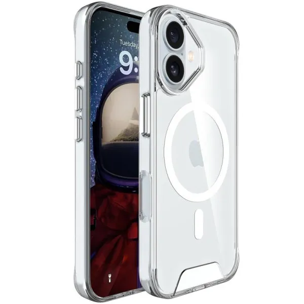 Чехол TPU Space Case with Magnetic Fit для Apple iPhone 16 (6.1") — Прозрачный — фото 1