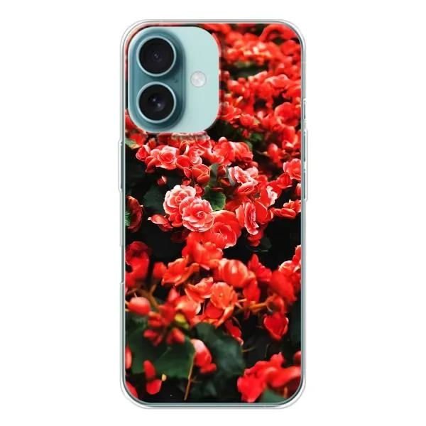 Чехол с принтом «Цветы красные» для iPhone 16