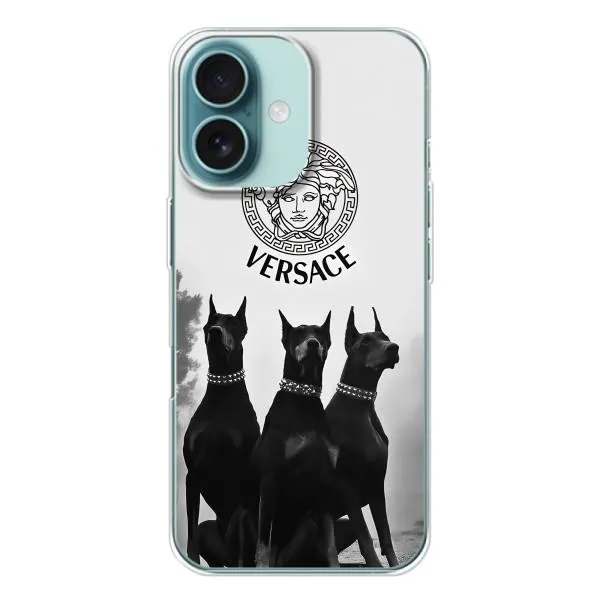 Чехол с принтом «Доберман Версаче» для iPhone 16