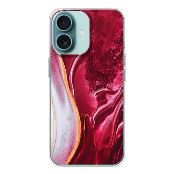Чехол с принтом «Мрамор красный» для iPhone 16 Чехол с принтом «Мрамор красный» для iPhone 16