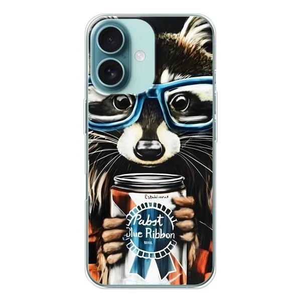 Чехол с принтом «Енот с банкой» для iPhone 16 Чехол с принтом «Енот с банкой» для iPhone 16