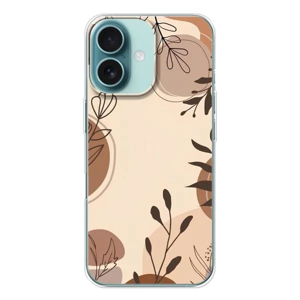 Чехол с принтом «Коричневые цветы» для iPhone 16 Чехол с принтом «Коричневые цветы» для iPhone 16