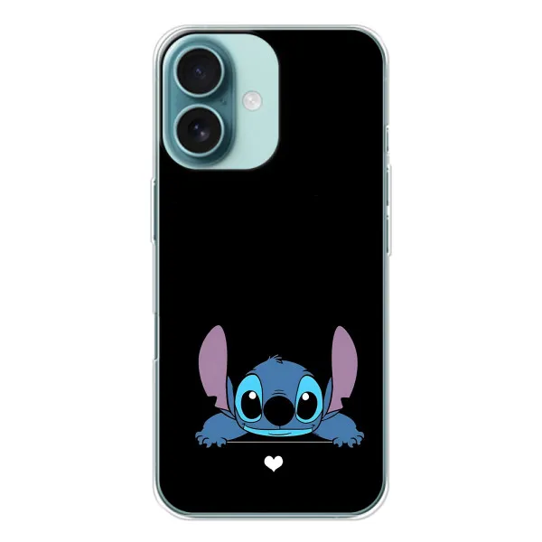 Чехол с принтом «Стич на черном» для iPhone 16