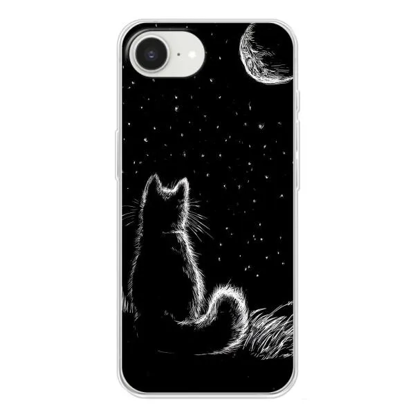 Чехол с принтом «Котик и луна» для iPhone 16e