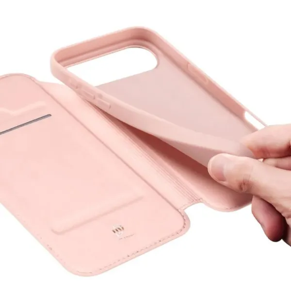 Чехол-книжка Dux Ducis с карманом для визиток для Apple iPhone 17 Air (6.5") — Rose Gold — фото 4 Чехол-книжка Dux Ducis с карманом для визиток для Apple iPhone 17 Air (6.5") — Rose Gold — фото 4