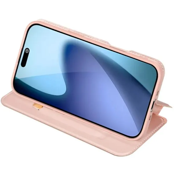 Чехол-книжка Dux Ducis с карманом для визиток для Apple iPhone 17 Air (6.5") — Rose Gold — фото 5 Чехол-книжка Dux Ducis с карманом для визиток для Apple iPhone 17 Air (6.5") — Rose Gold — фото 5