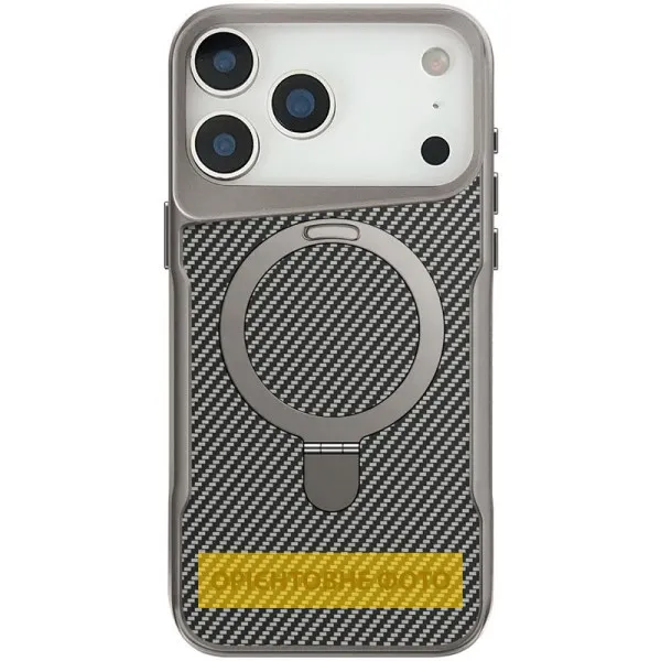 TPU+PC чехол Metal Buttons with Magnetic Fit Carbon Ring для Apple iPhone 17 Air (6.5") — Серый — фото 1 TPU+PC чехол Metal Buttons with Magnetic Fit Carbon Ring для Apple iPhone 17 Air (6.5") — Серый — фото 1