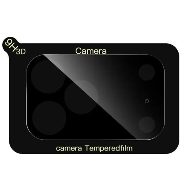 Защитное стекло на камеру Full Block (тех.пак) для Apple iPhone 17 Pro Max (6.9") — Черный