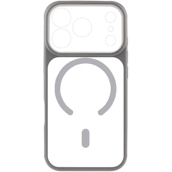 Чехол TPU+PC GETMAN Moon Clear with MagSafe для Apple iPhone 17 Pro Max (6.9") — Серый — фото 2 Чехол TPU+PC GETMAN Moon Clear with MagSafe для Apple iPhone 17 Pro Max (6.9") — Серый — фото 2