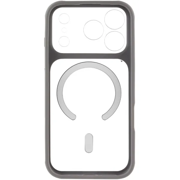 Чехол TPU+PC GETMAN Moon Clear with MagSafe для Apple iPhone 17 Pro Max (6.9") — Серый — фото 3 Чехол TPU+PC GETMAN Moon Clear with MagSafe для Apple iPhone 17 Pro Max (6.9") — Серый — фото 3