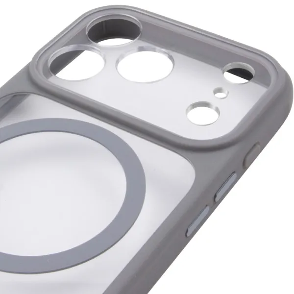 Чехол TPU+PC GETMAN Moon Clear with MagSafe для Apple iPhone 17 Pro Max (6.9") — Серый — фото 4 Чехол TPU+PC GETMAN Moon Clear with MagSafe для Apple iPhone 17 Pro Max (6.9") — Серый — фото 4