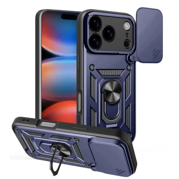 Чехол Ummi Camshield Serge Ring для Apple iPhone 17 Pro Max / 18 Pro Max (6.9") — Синий Чехол Ummi Camshield Serge Ring для Apple iPhone 17 Pro Max / 18 Pro Max (6.9") — Синий