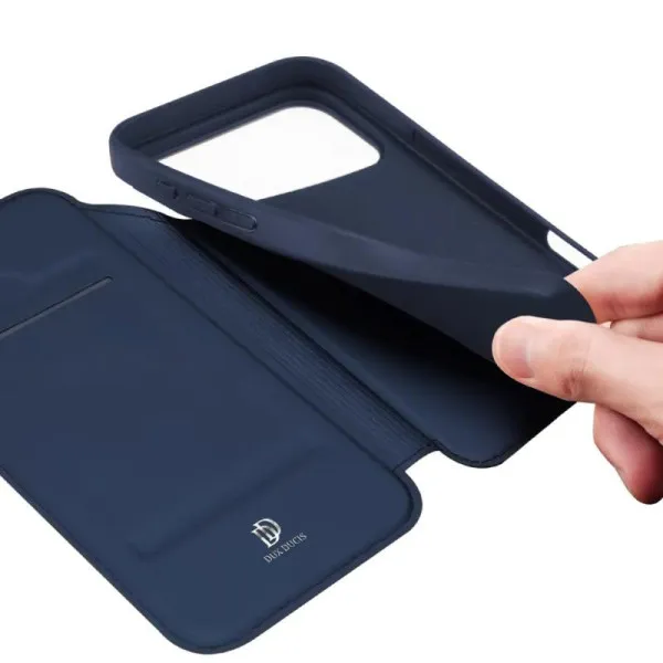 Чехол-книжка Dux Ducis с карманом для визиток для Apple iPhone 17 Pro Max (6.9") — Синий — фото 4 Чехол-книжка Dux Ducis с карманом для визиток для Apple iPhone 17 Pro Max (6.9") — Синий — фото 4