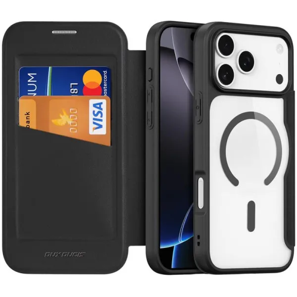 Чехол-книжка Dux Ducis Skin X Pro with Magnetic Fit для Apple iPhone 17 Pro Max (6.9") — Черный — фото 1