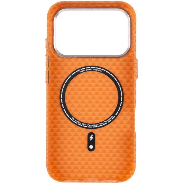 Чехол TPU+PC KVZV Triangular Pattern with Magnetic Fit для Apple iPhone 17 Pro Max / 18 Pro Max 6.9 — Оранжевый — фото 3 Чехол TPU+PC KVZV Triangular Pattern with Magnetic Fit для Apple iPhone 17 Pro Max / 18 Pro Max 6.9 — Оранжевый — фото 3