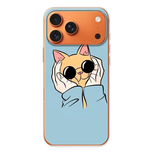 Чохол з принтом «Котик в окулярах» для iPhone 17 Pro Max