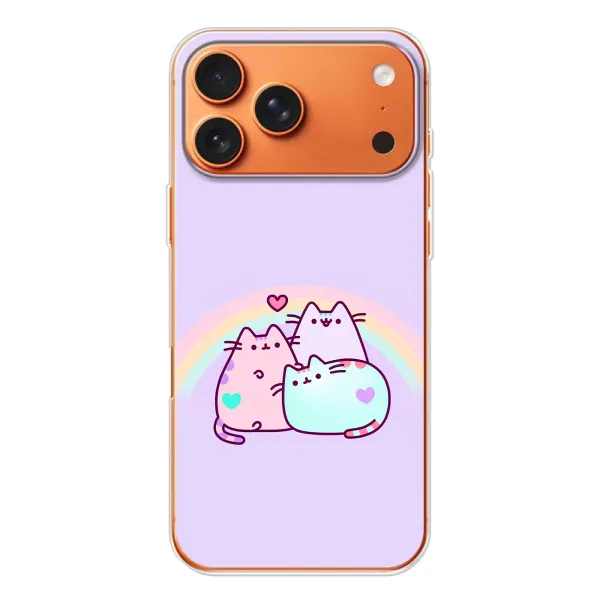 Чохол з принтом «Радужний котик» для iPhone 17 Pro Max