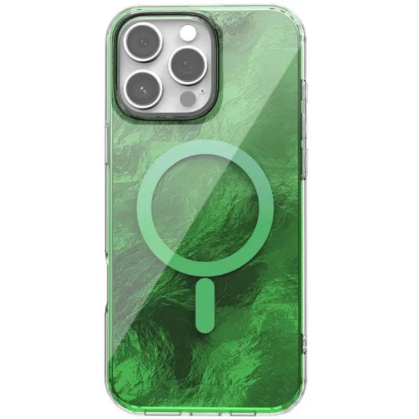 Чехол TPU Shiny Mountain Magnetic Fit для Apple iPhone 17 Pro (6.3") — Зеленый — фото 1 Чехол TPU Shiny Mountain Magnetic Fit для Apple iPhone 17 Pro (6.3") — Зеленый — фото 1