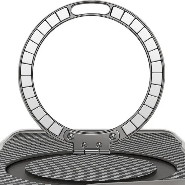TPU+PC чехол Metal Buttons with Magnetic Fit Carbon Ring для Apple iPhone 17 Pro (6.3") — Серый — фото 2