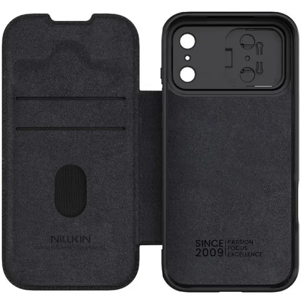 Кожаный чехол-книжка Nillkin Qin Pro Camshield для Apple iPhone 17 Pro / 18 Pro (6.3") — Черный — фото 5 Кожаный чехол-книжка Nillkin Qin Pro Camshield для Apple iPhone 17 Pro / 18 Pro (6.3") — Черный — фото 5