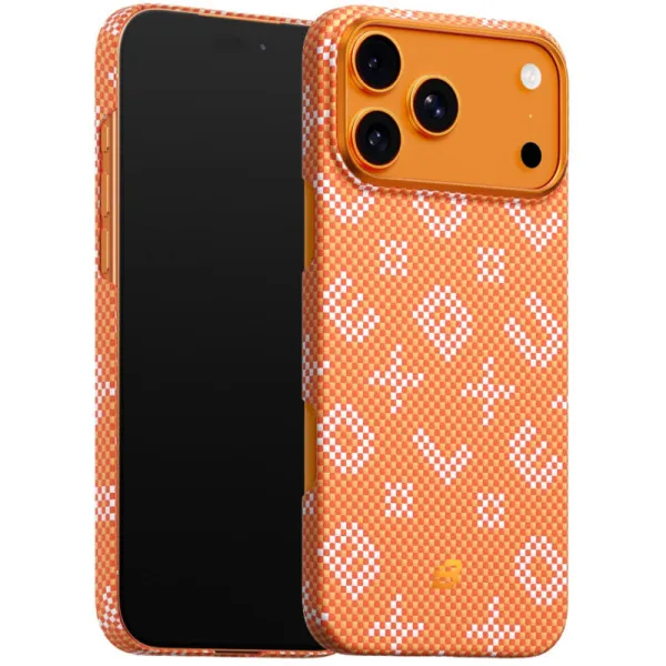 TPU+PC чехол Blueo Gilded Tactile Woven with Magnetic Fit для Apple iPhone 17 Pro (6.3") — Оранжевый — фото 3