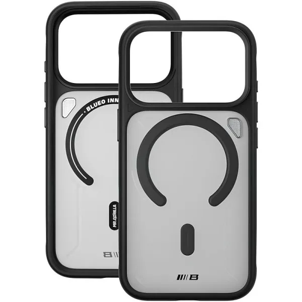 TPU+PC чехол Blueo Frosted Heat Dissip. with MagSafe для Apple iPhone 17 Pro / 18 Pro (6.3") — Черный — фото 3