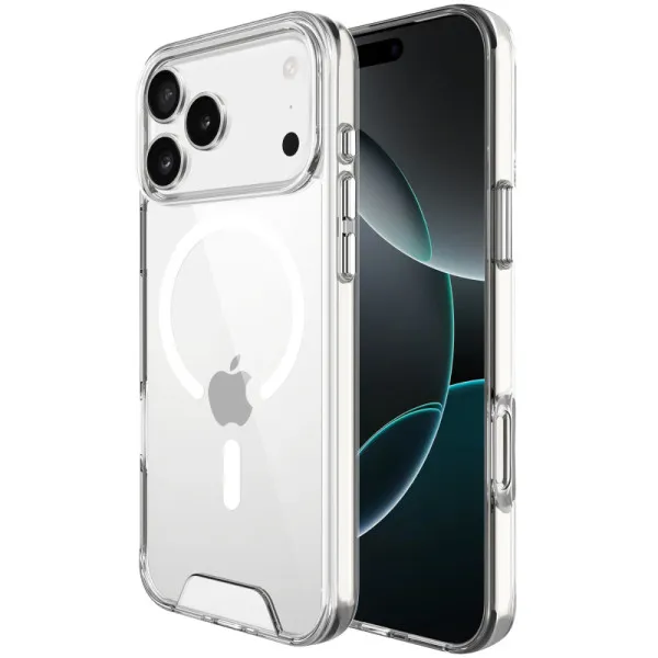 Чохол TPU Space Case with Magnetic Fit для Apple iPhone 17 Pro / 18 Pro (6.3") — Прозорий — фото 2 Чохол TPU Space Case with Magnetic Fit для Apple iPhone 17 Pro / 18 Pro (6.3") — Прозорий — фото 2