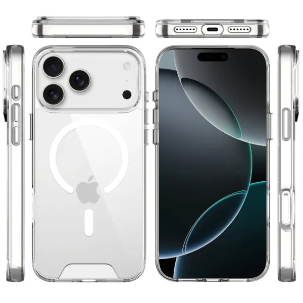 Чохол TPU Space Case with Magnetic Fit для Apple iPhone 17 Pro / 18 Pro (6.3") — Прозорий — фото 3 Чохол TPU Space Case with Magnetic Fit для Apple iPhone 17 Pro / 18 Pro (6.3") — Прозорий — фото 3