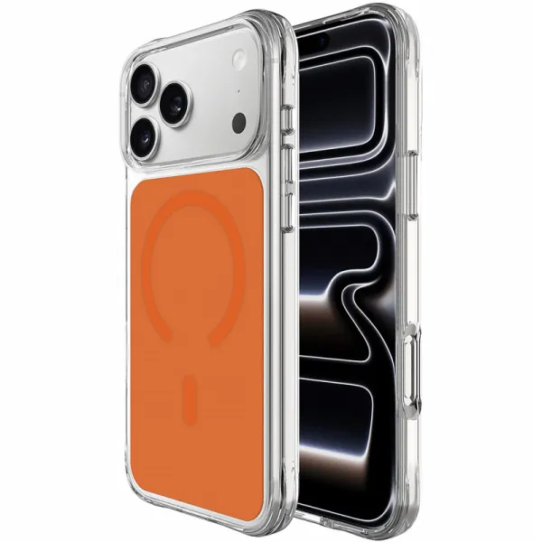 Чохол TPU+PC Space Pure Color with Magnetic Fit для Apple iPhone 17 Pro / 18 Pro (6.3") — Помаранчевий — фото 1 Чохол TPU+PC Space Pure Color with Magnetic Fit для Apple iPhone 17 Pro / 18 Pro (6.3") — Помаранчевий — фото 1