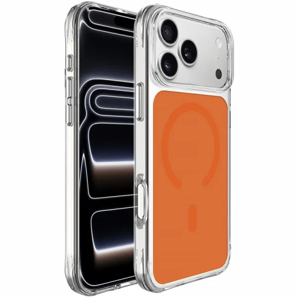 Чохол TPU+PC Space Pure Color with Magnetic Fit для Apple iPhone 17 Pro / 18 Pro (6.3") — Помаранчевий — фото 2 Чохол TPU+PC Space Pure Color with Magnetic Fit для Apple iPhone 17 Pro / 18 Pro (6.3") — Помаранчевий — фото 2