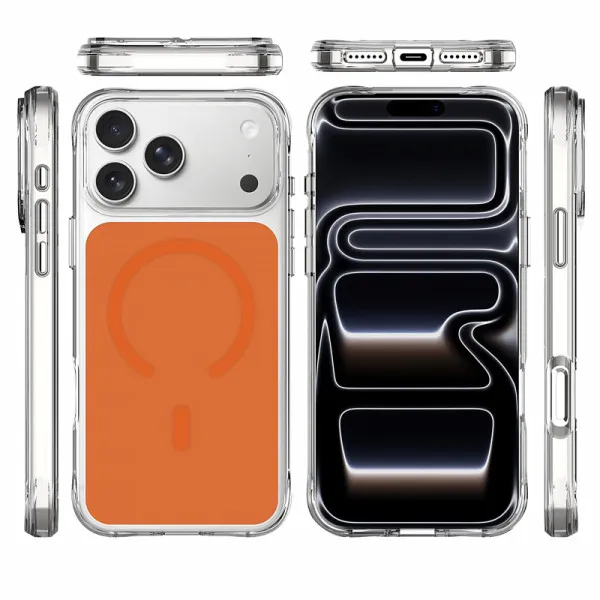 Чохол TPU+PC Space Pure Color with Magnetic Fit для Apple iPhone 17 Pro / 18 Pro (6.3") — Помаранчевий — фото 3 Чохол TPU+PC Space Pure Color with Magnetic Fit для Apple iPhone 17 Pro / 18 Pro (6.3") — Помаранчевий — фото 3