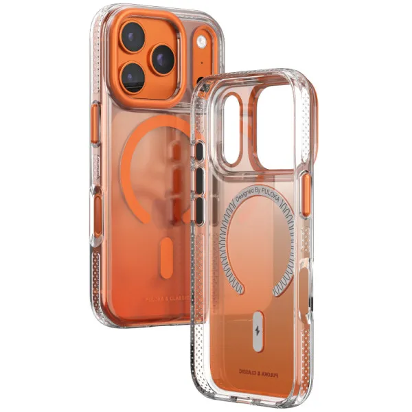 Чохол TPU+PC Puloka Resplendent with Magnetic Fit для Apple iPhone 17 Pro / 18 Pro (6.3") — Помаранчевий — фото 2 Чохол TPU+PC Puloka Resplendent with Magnetic Fit для Apple iPhone 17 Pro / 18 Pro (6.3") — Помаранчевий — фото 2