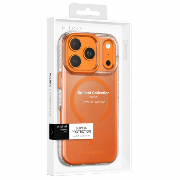 Чохол TPU+PC Puloka Resplendent with Magnetic Fit для Apple iPhone 17 Pro / 18 Pro (6.3") — Помаранчевий — фото 3 Чохол TPU+PC Puloka Resplendent with Magnetic Fit для Apple iPhone 17 Pro / 18 Pro (6.3") — Помаранчевий — фото 3