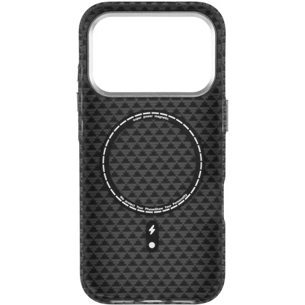 Чехол TPU+PC KVZV Triangular Pattern with Magnetic Fit для Apple iPhone 17 Pro / 18 Pro (6.3") — Черный — фото 4 Чехол TPU+PC KVZV Triangular Pattern with Magnetic Fit для Apple iPhone 17 Pro / 18 Pro (6.3") — Черный — фото 4