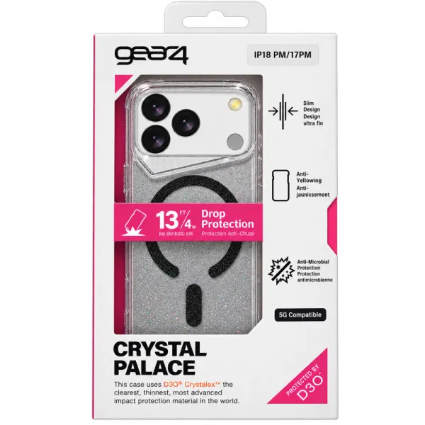 Чохол TPU+PC Gear4 Crystal Palace Shine with Magnetic Fit для Apple iPhone 17 Pro / 18 Pro (6.3") — Чорний — фото 2 Чохол TPU+PC Gear4 Crystal Palace Shine with Magnetic Fit для Apple iPhone 17 Pro / 18 Pro (6.3") — Чорний — фото 2