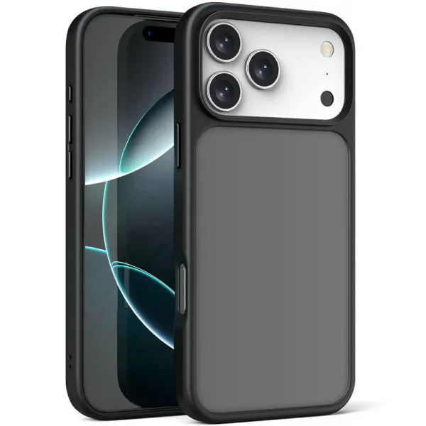 TPU+PC чохол Metal Buttons для Apple iPhone 18 Pro / 17 Pro (6.3") — Чорний TPU+PC чохол Metal Buttons для Apple iPhone 18 Pro / 17 Pro (6.3") — Чорний