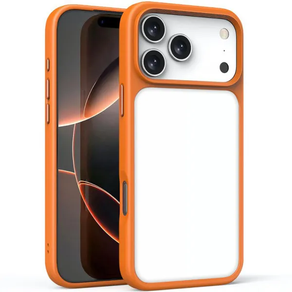 TPU+PC чохол Metal Buttons для Apple iPhone 18 Pro / 17 Pro (6.3") — Помаранчевий TPU+PC чохол Metal Buttons для Apple iPhone 18 Pro / 17 Pro (6.3") — Помаранчевий