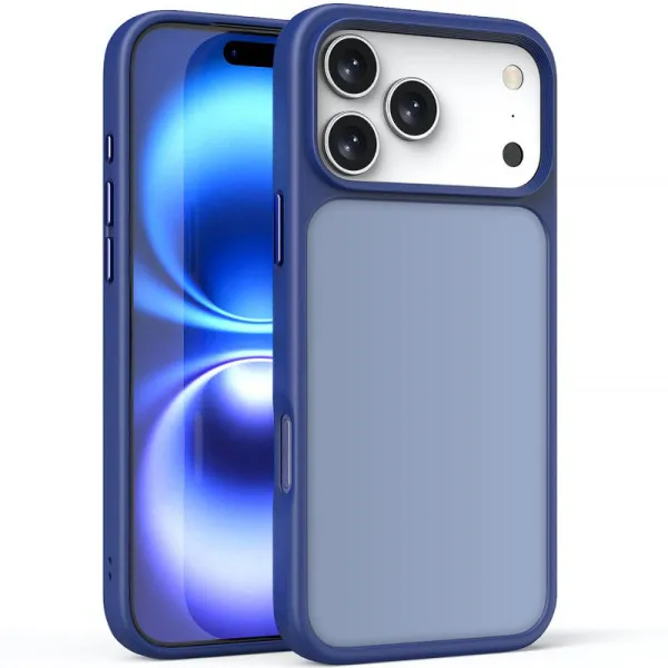 TPU+PC чохол Metal Buttons для Apple iPhone 18 Pro / 17 Pro (6.3") — Синій TPU+PC чохол Metal Buttons для Apple iPhone 18 Pro / 17 Pro (6.3") — Синій