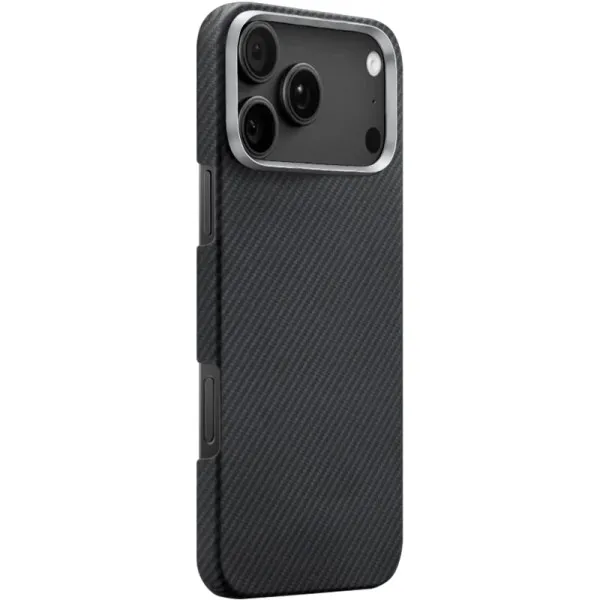Чехол PC Carbon Protection Slim with Magnetic Fit для Apple iPhone 17 Pro / 18 Pro (6.3") — Черный — фото 1