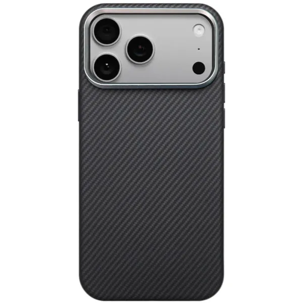 Чехол PC Carbon Protection Slim with Magnetic Fit для Apple iPhone 17 Pro / 18 Pro (6.3") — Черный — фото 2