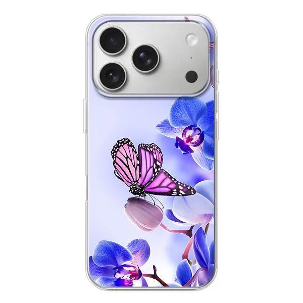 Чехол с принтом «Бабочка на цветочке» для iPhone 17 Pro