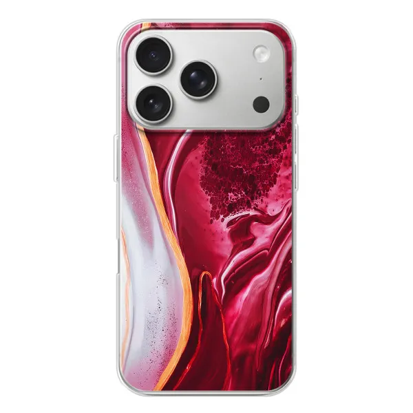 Чехол с принтом «Мрамор красный» для iPhone 17 Pro