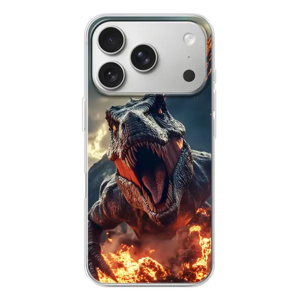 Чехол с принтом «Огненный динозавр» для iPhone 17 Pro