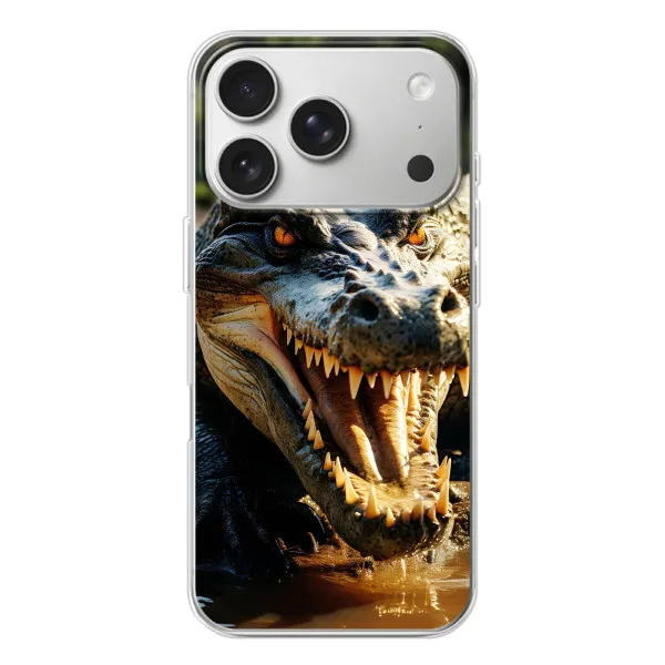 Чехол с принтом «Опасный крокодил» для iPhone 17 Pro