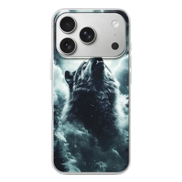 Чехол с принтом «Волк в облаках» для iPhone 17 Pro