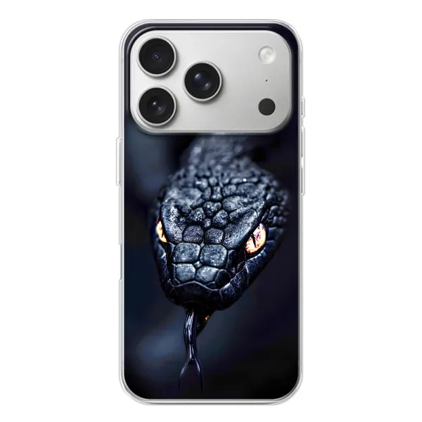 Чехол с принтом «Черная змея» для iPhone 17 Pro