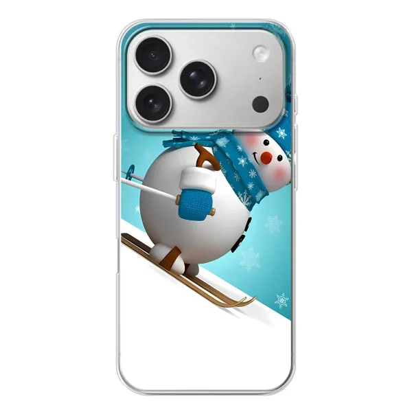 Чехол с принтом «Снеговик на лыжах» для iPhone 17 Pro