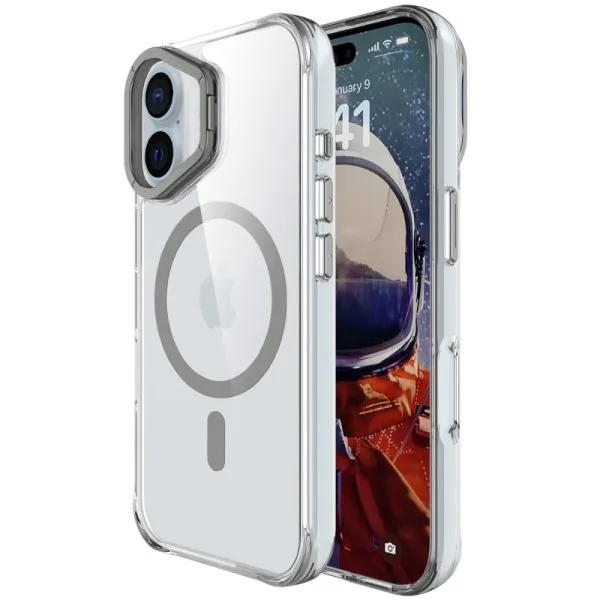 Чехол TPU Space Case Apex with Magnetic Fit для Apple iPhone 17 (6.3") — Серый